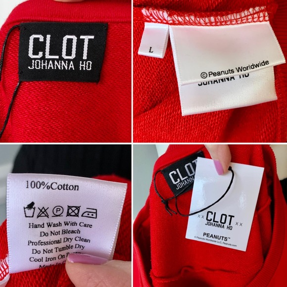 Clot x Johanna HD Peanuts Embossed Sweatshirt Size Large - Picture 11 of 12